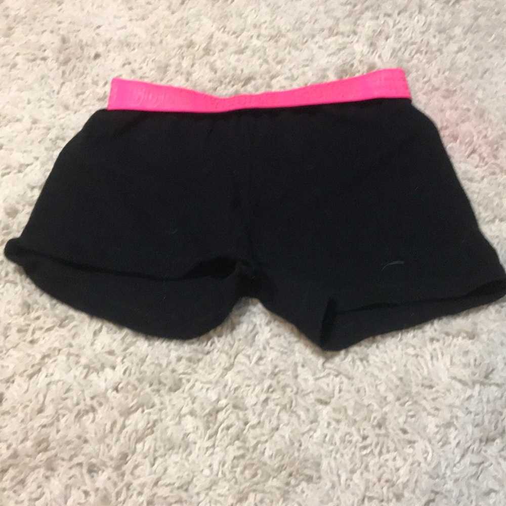 Black shorts with pink band